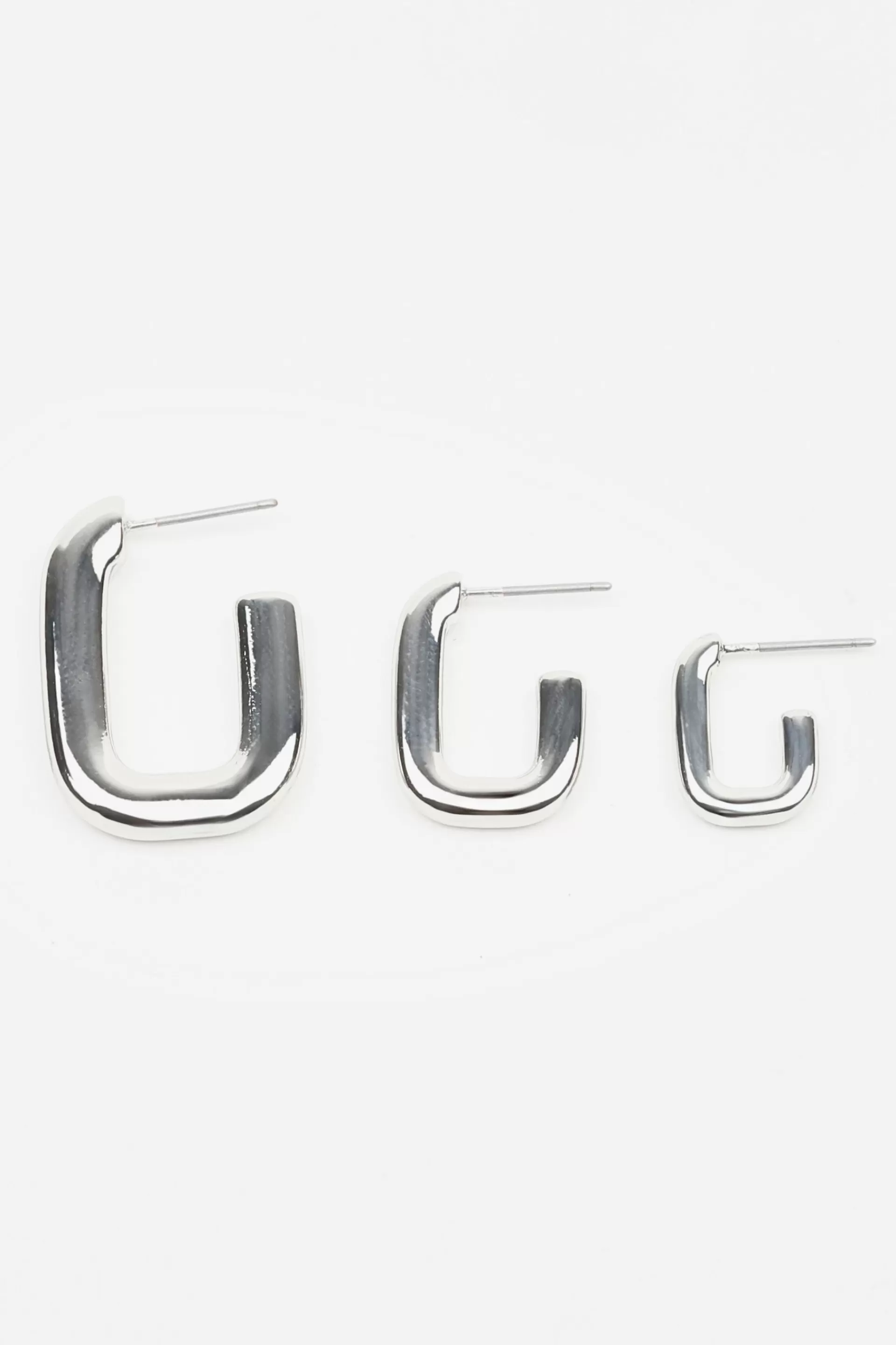 3 Pack Square Hoop Earrings*Garage Clothing Outlet