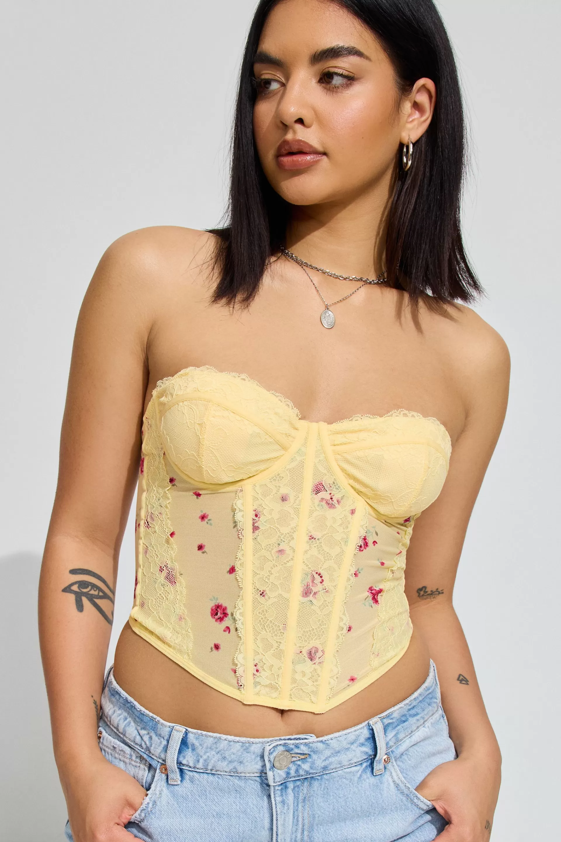 Chrishell Lace Mesh Bustier*Garage Clothing Shop