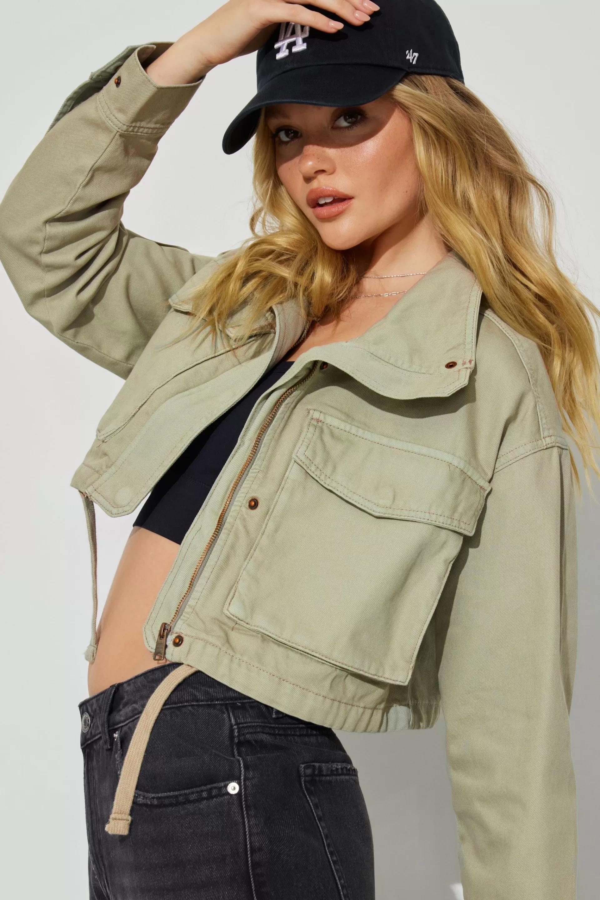 Crop Utility Jacket*Garage Clothing Clearance