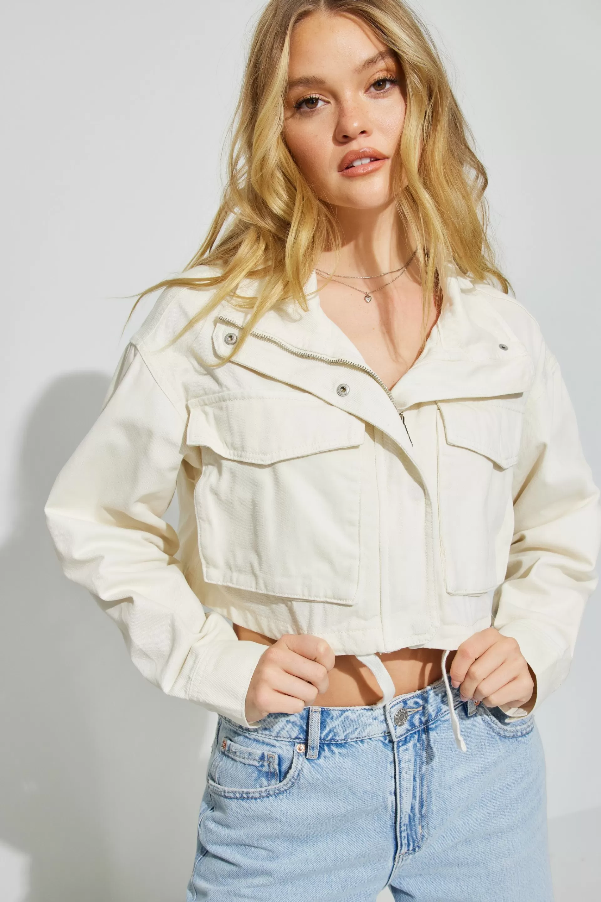 Crop Utility Jacket*Garage Clothing Cheap