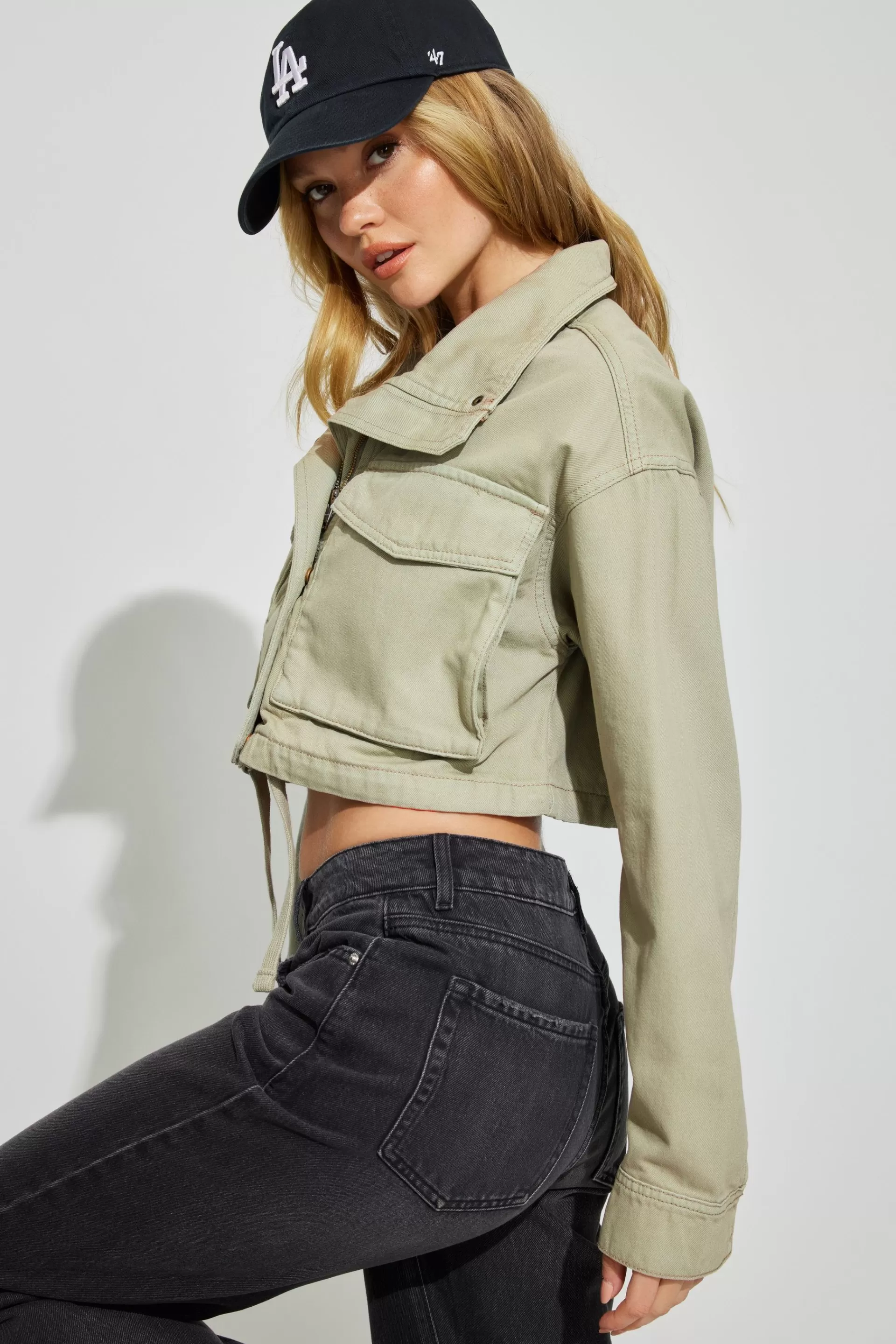 Crop Utility Jacket*Garage Clothing Clearance