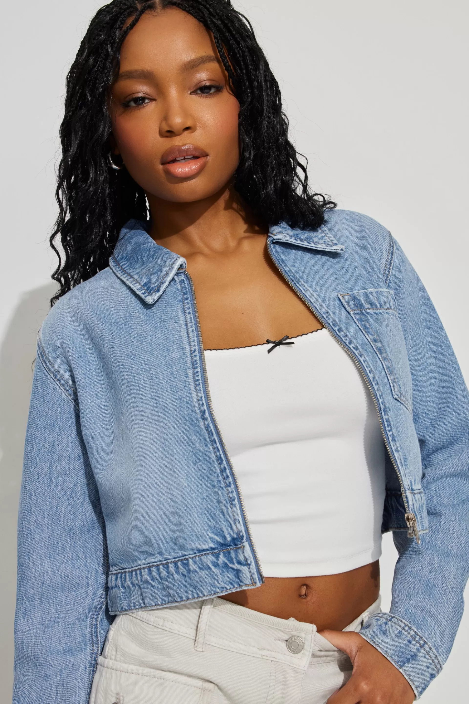 Cropped Denim Jacket*Garage Clothing Fashion