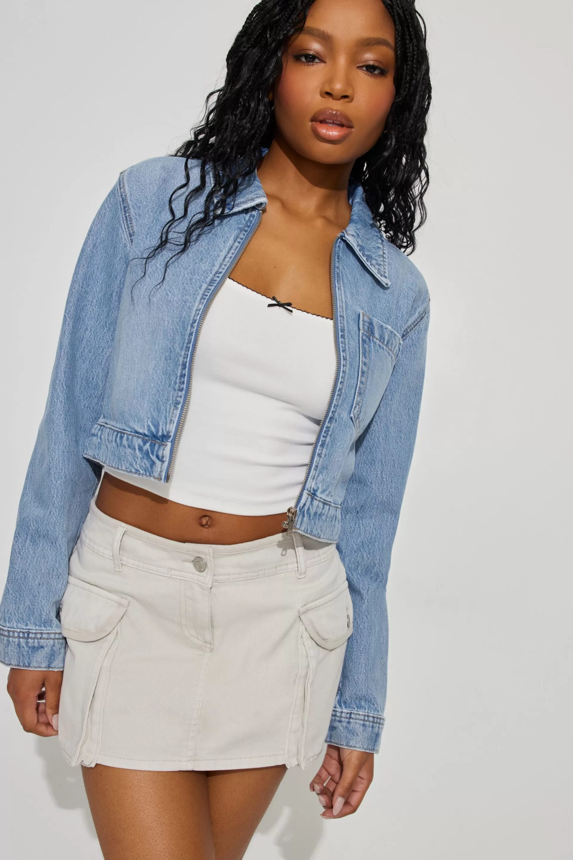 Cropped Denim Jacket*Garage Clothing Fashion