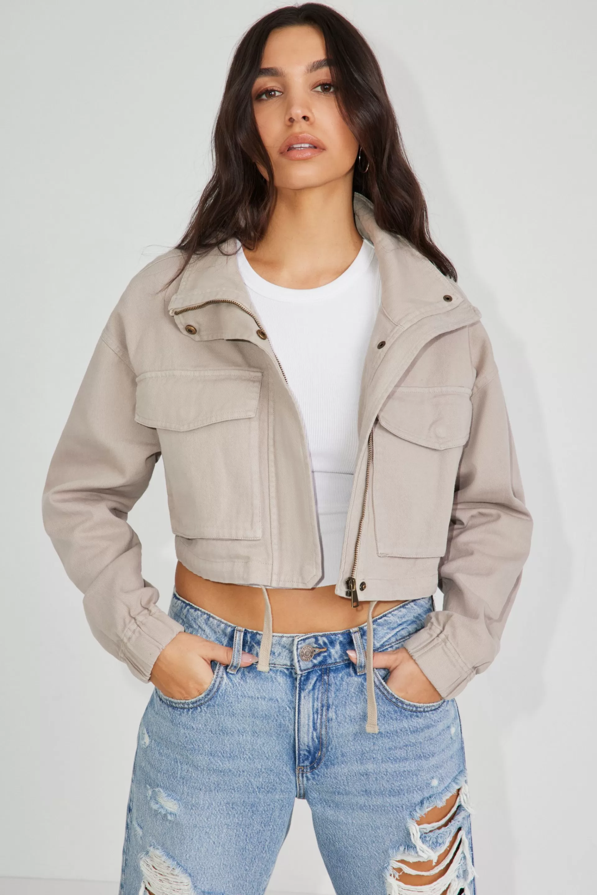 Cropped Utility Denim Jacket*Garage Clothing Best Sale