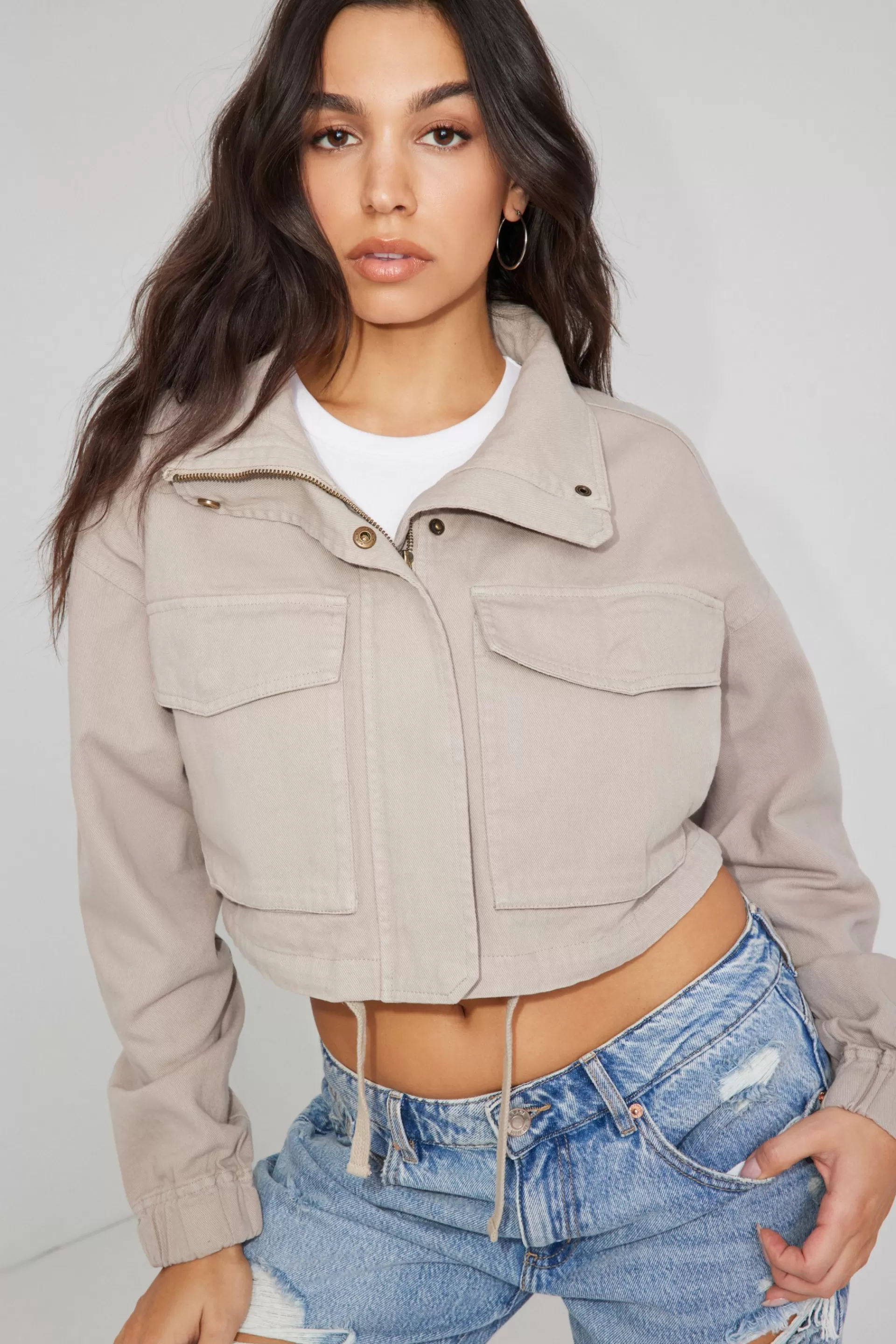 Cropped Utility Denim Jacket*Garage Clothing Best Sale