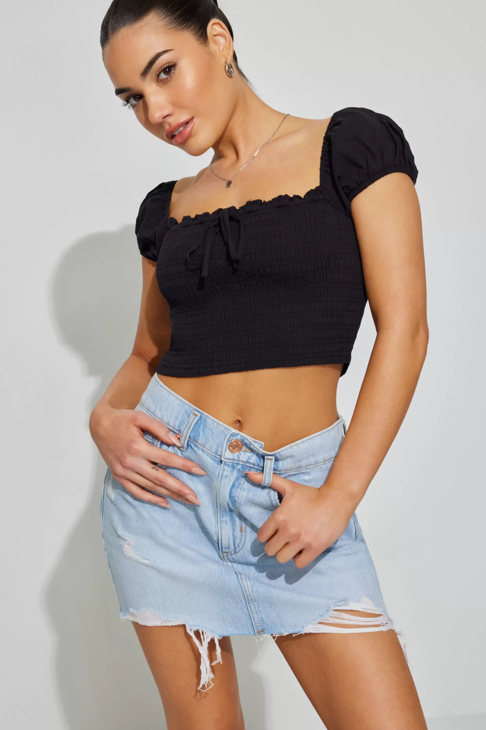 High Rise Denim Skirt*Garage Clothing Clearance