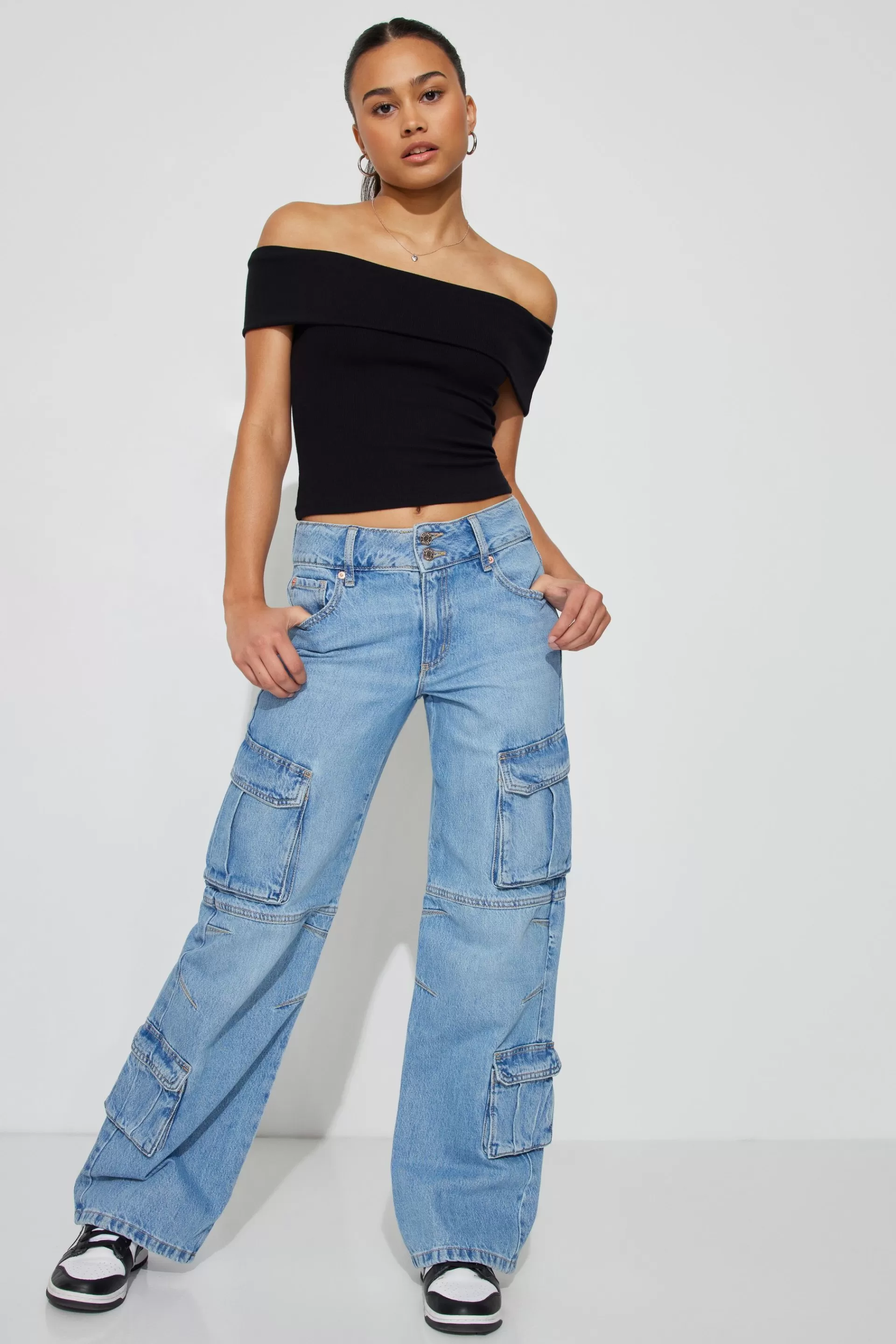 High Rise Wide Cargo Jean*Garage Clothing Best Sale