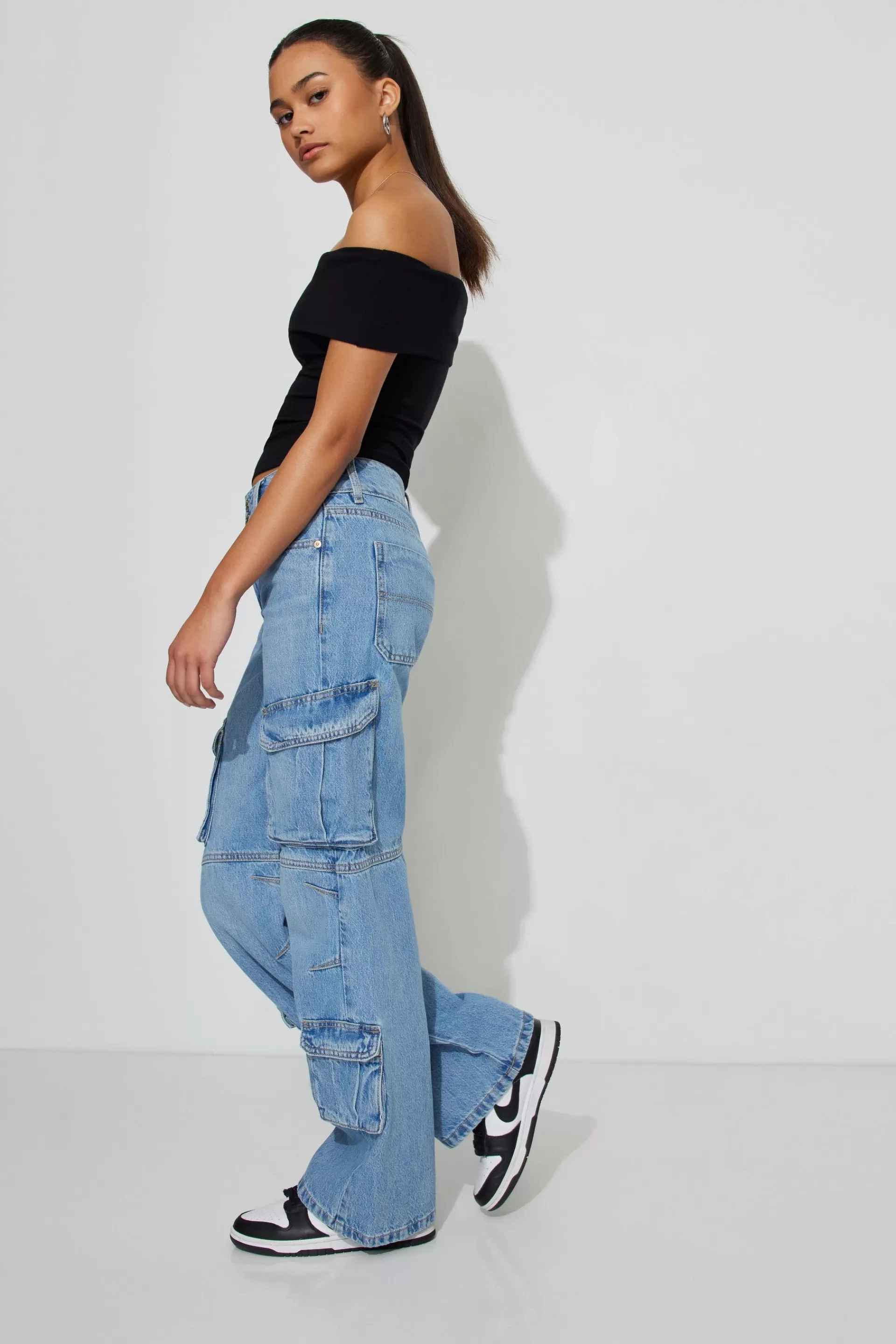 High Rise Wide Cargo Jean*Garage Clothing Best Sale