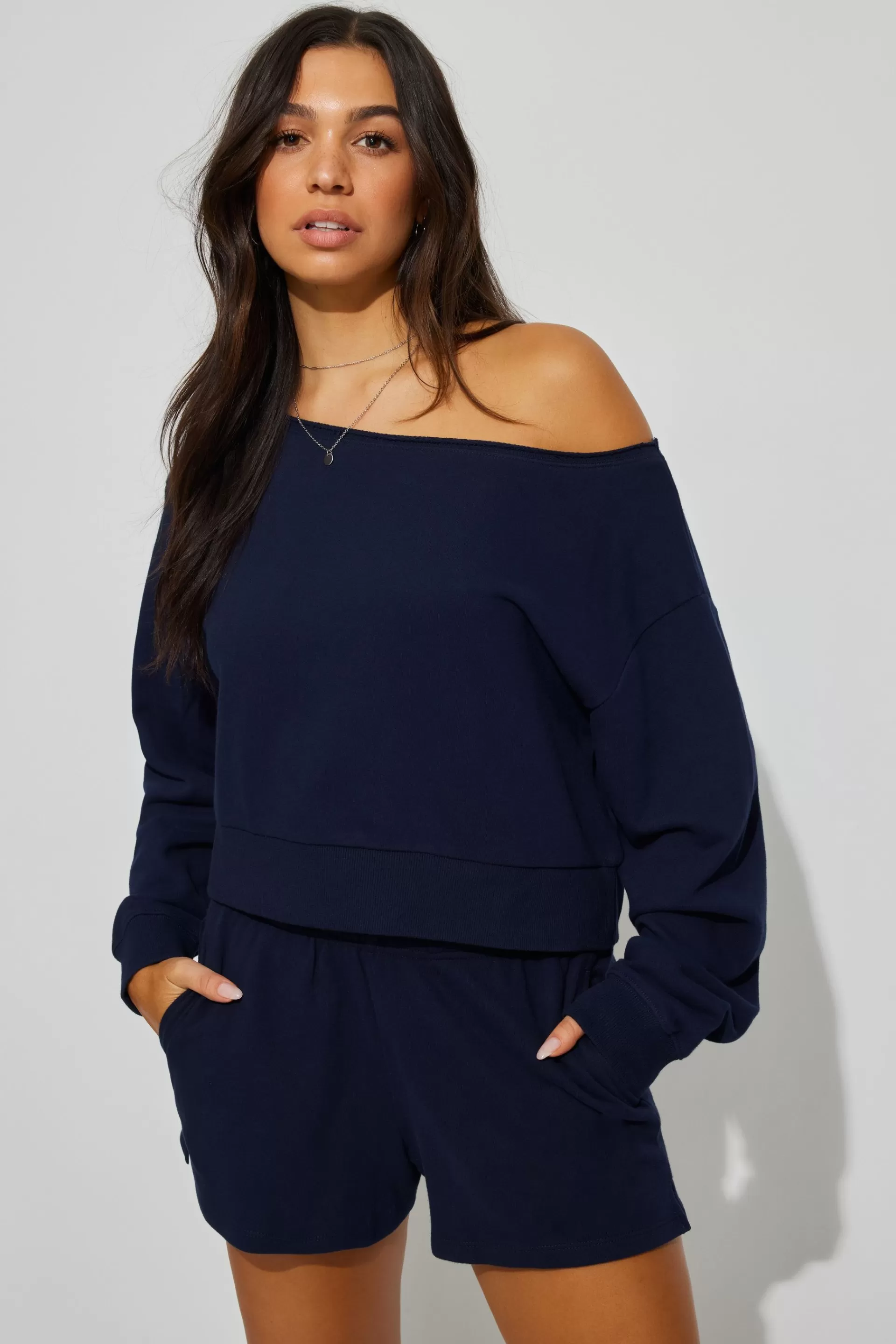 Off Shoulder Sweatshirt*Garage Clothing Outlet