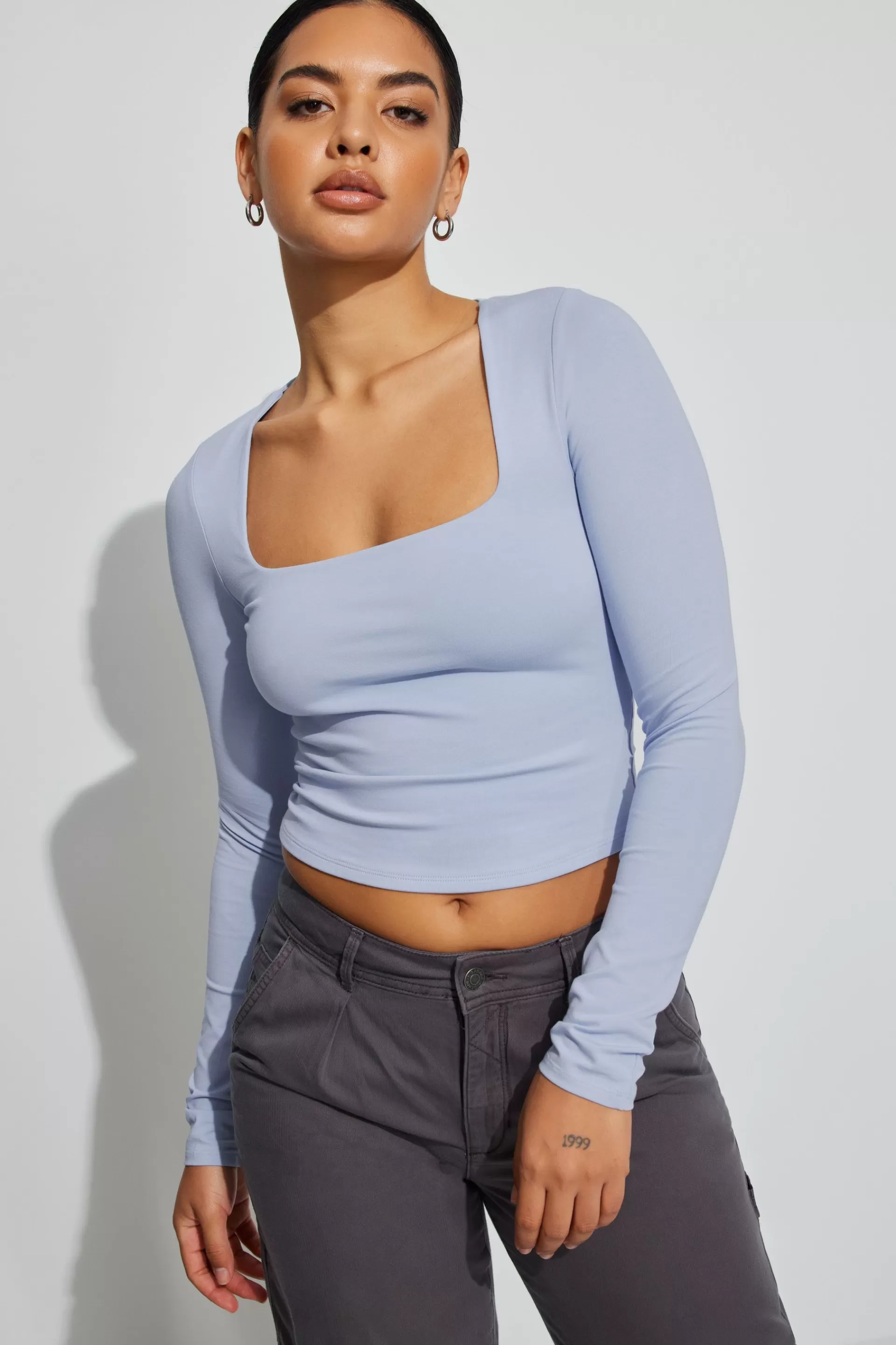 Portia Square Neck Long Sleeve Top*Garage Clothing Shop