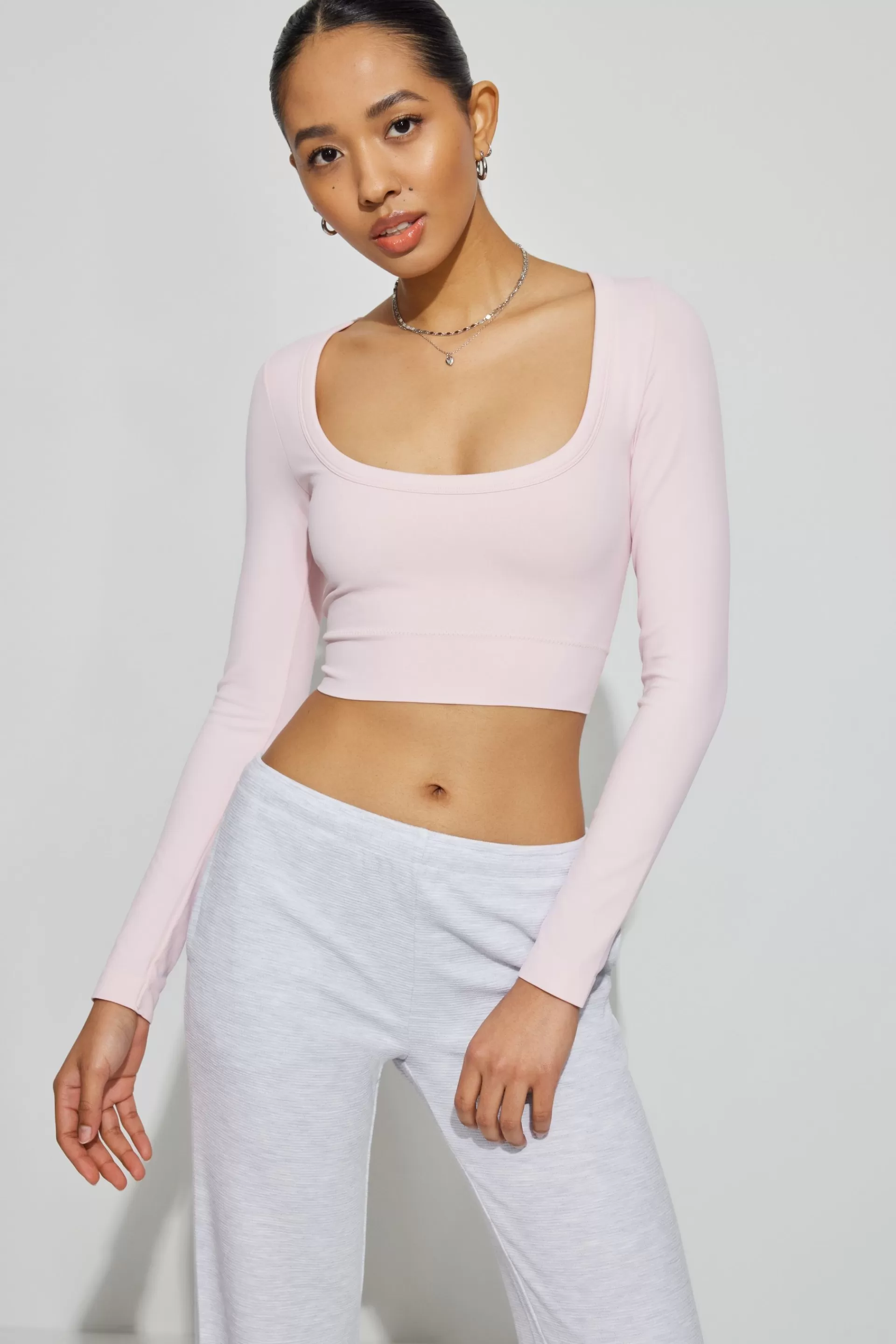 Scoop Neck Seamless Long Sleeve Top*Garage Clothing Store