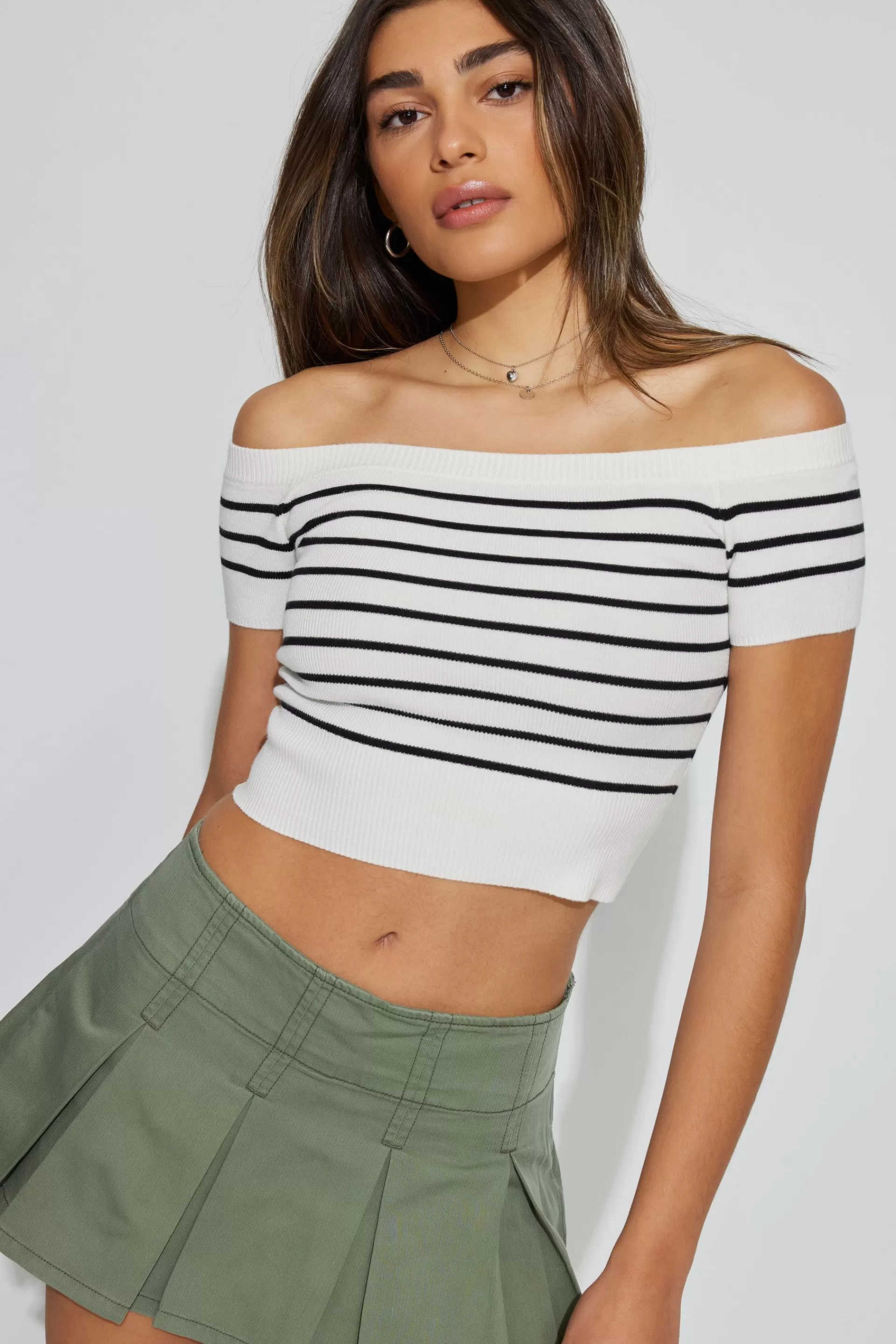 Short Sleeve Off Shoulder Sweater*Garage Clothing Online