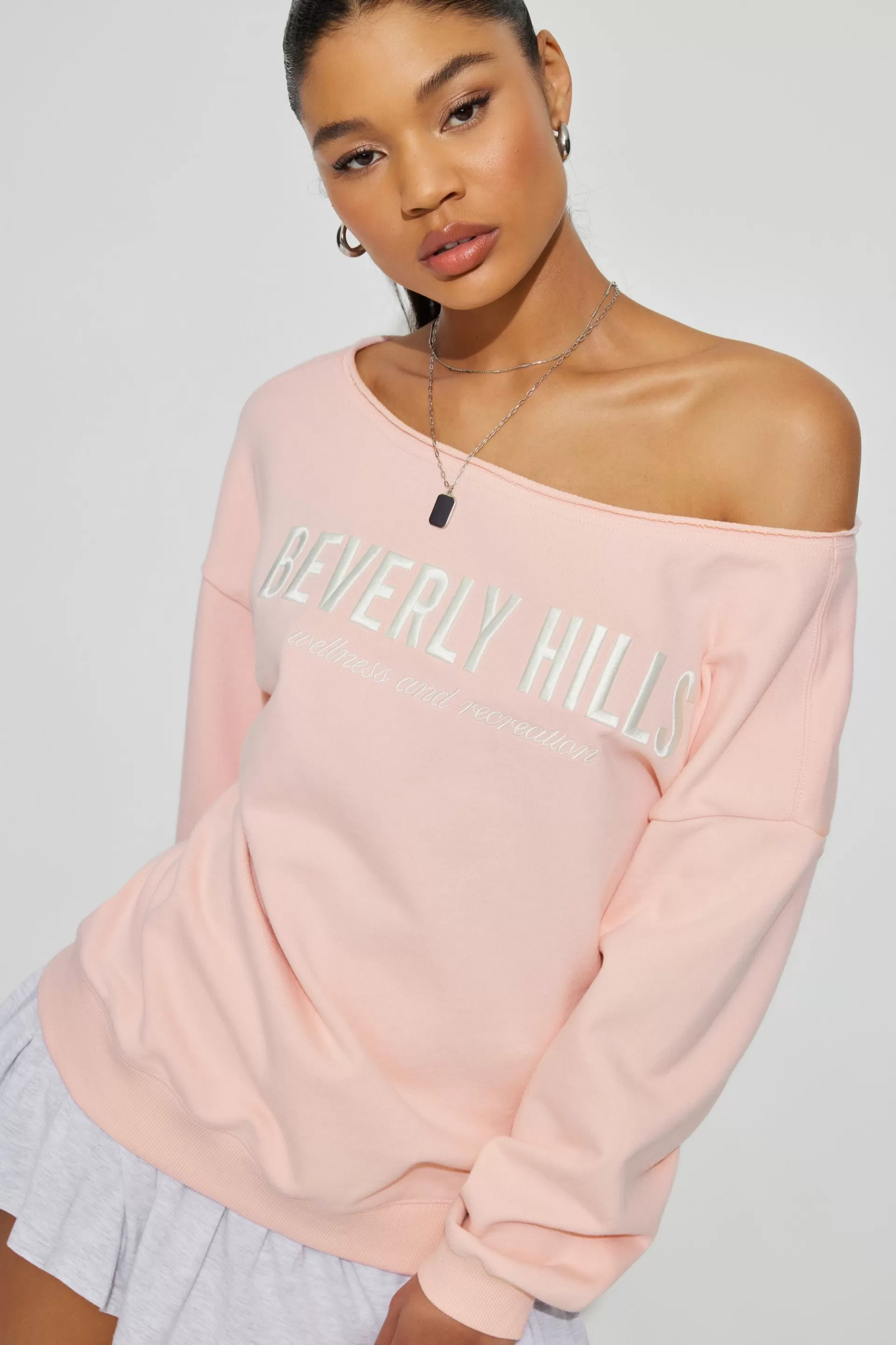 Soft Terry Off Shoulder Sweatshirt*Garage Clothing Shop