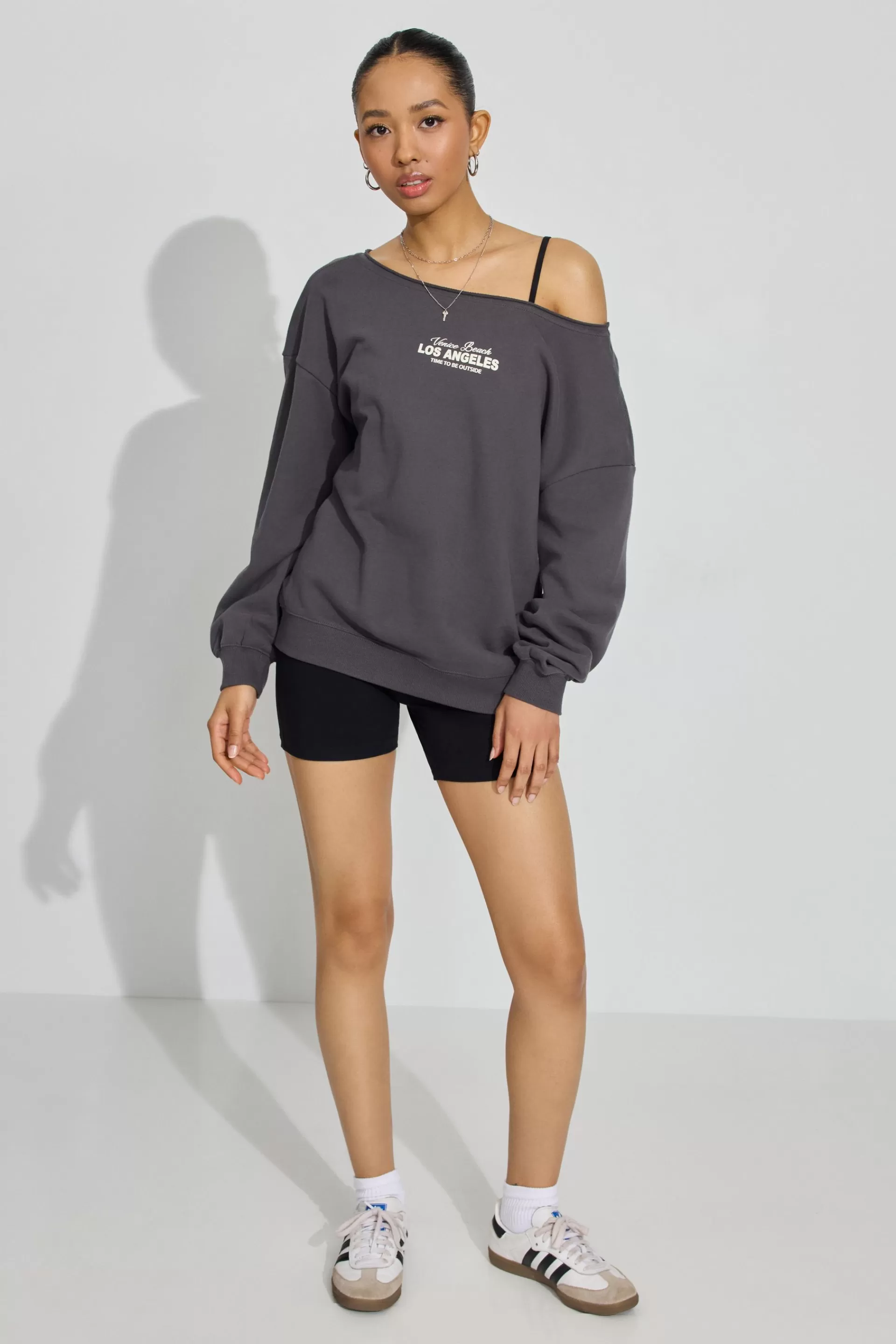 Soft Terry Off Shoulder Sweatshirt*Garage Clothing Online