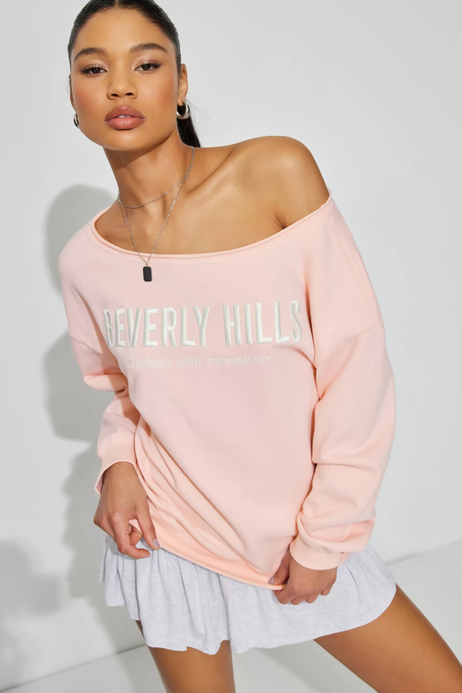 Soft Terry Off Shoulder Sweatshirt*Garage Clothing Shop