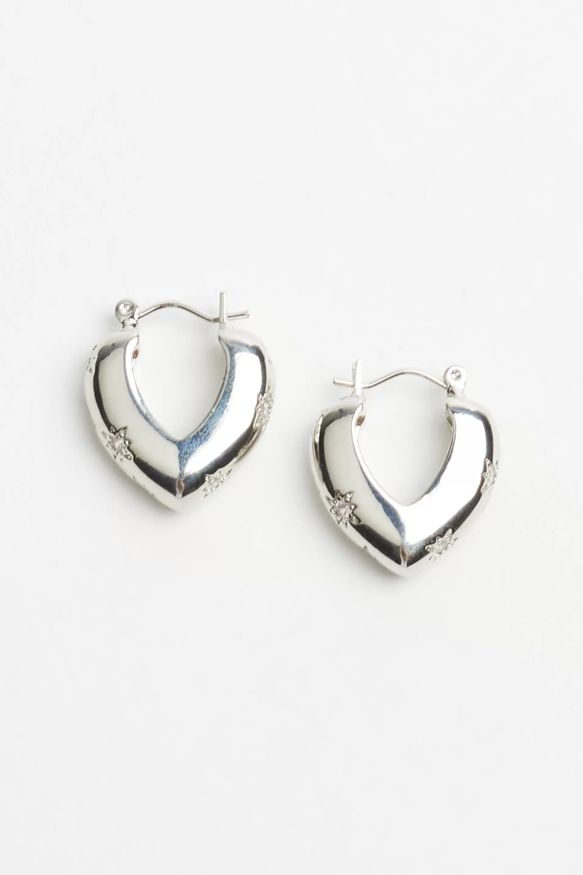 Vintage Gemmed Heart Huggie Earrings*Garage Clothing Best Sale